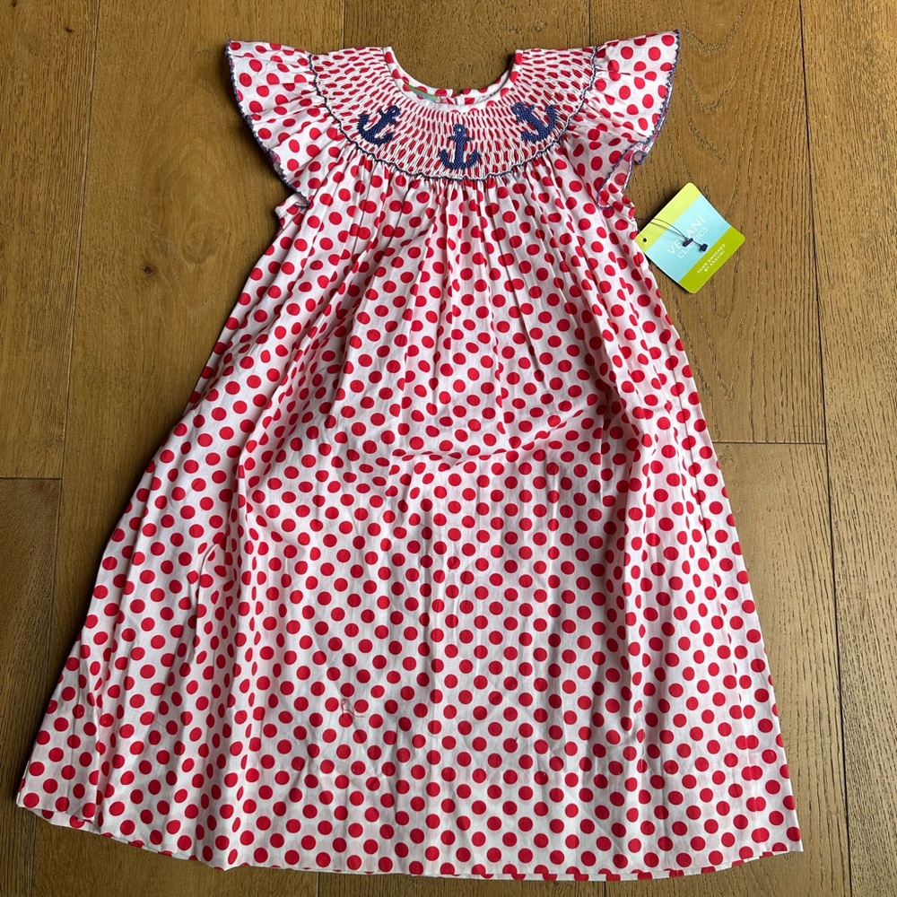 NWT Girls 4T Polka Dot Kids Dress - Red and White